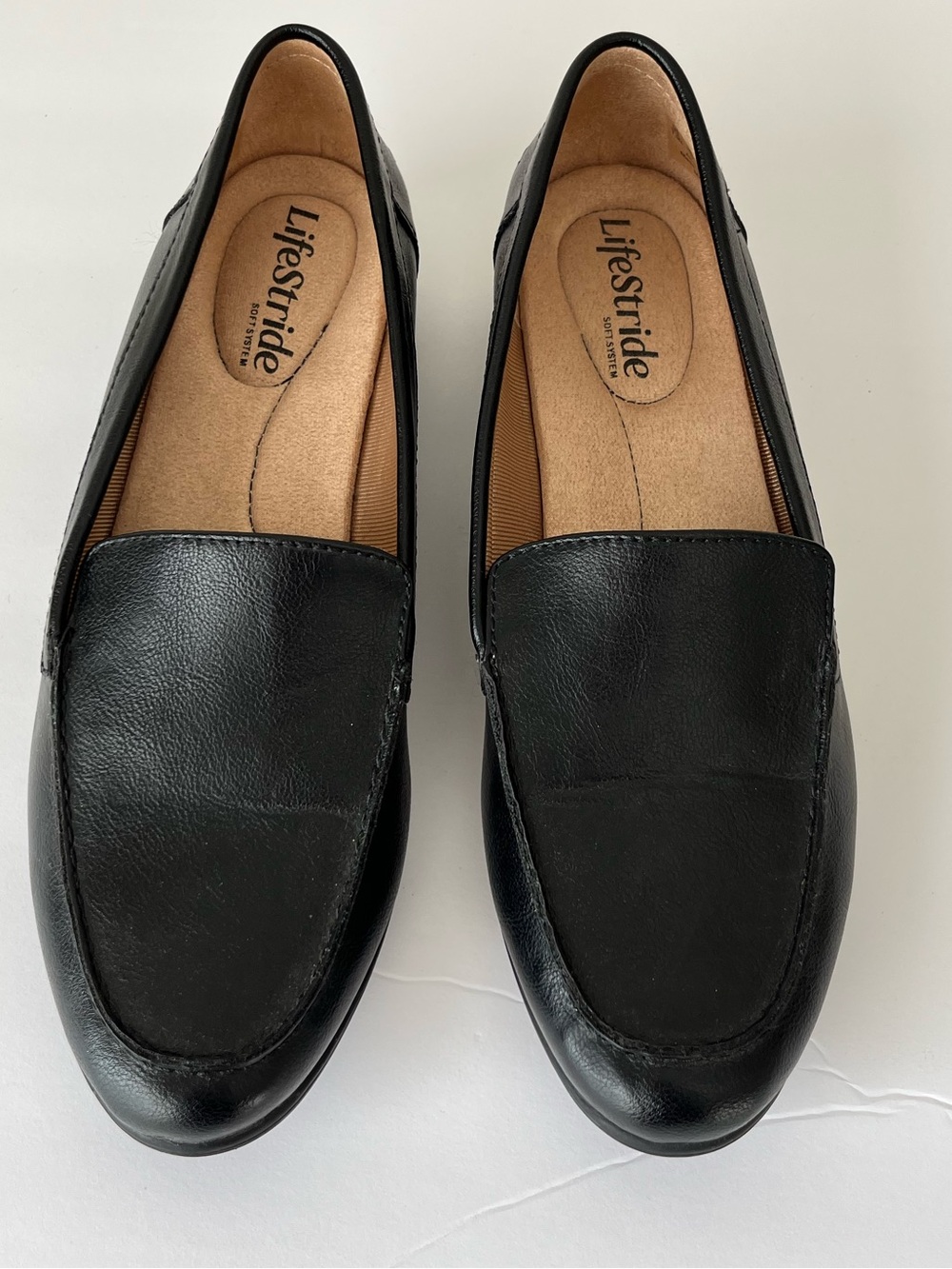 Life Stride Margot Flight Attendant Comfort Faux Leather Loafers Black Size 7.5